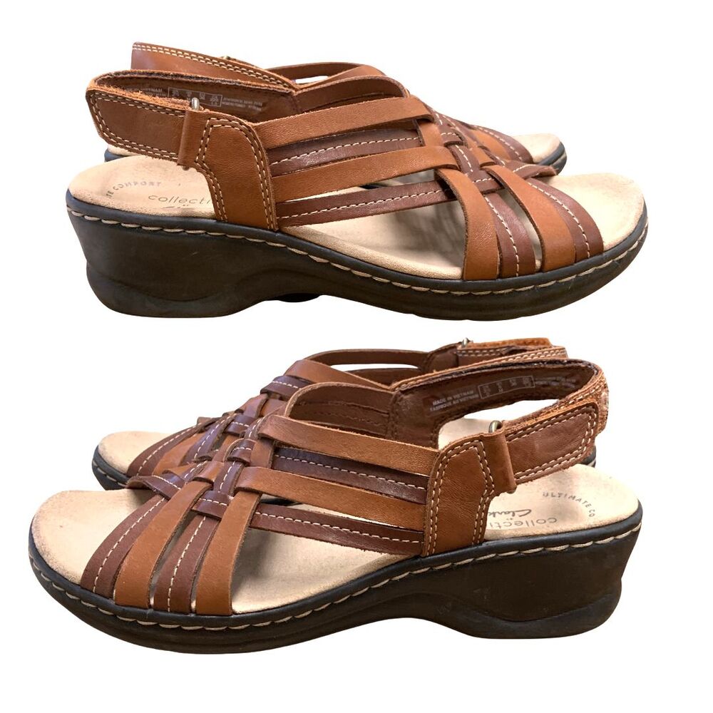 Clarks Women Lexi Carmen Comfort Hook and Loop Leather Snadals SIze 6 - Picture 2 of 12